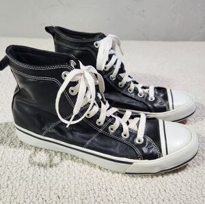 Vintage Starter 'JACK' Blackout Leather Men's Sz 10 Retro High Top Shoes Sneaker